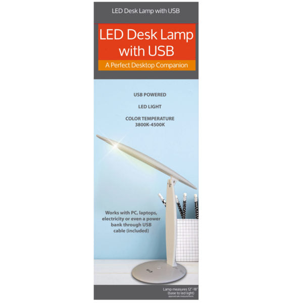 LED Bendable Desk Lamp with USB (Bulk Qty of 2) - Way Up Gifts