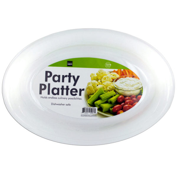 White Plastic Party Platter (Bulk Qty of 16) - Way Up Gifts