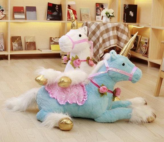 Giant Stuffed Animal Unicorn Pony Plush w/ Flowers - Way Up Gifts