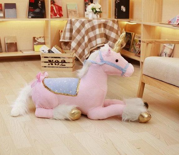 Giant Stuffed Animal Unicorn Pony Plush w/ Flowers - Way Up Gifts