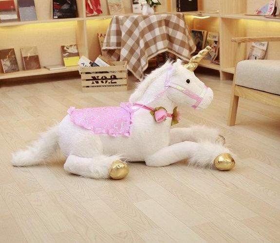 Giant Stuffed Animal Unicorn Pony Plush w/ Flowers - Way Up Gifts