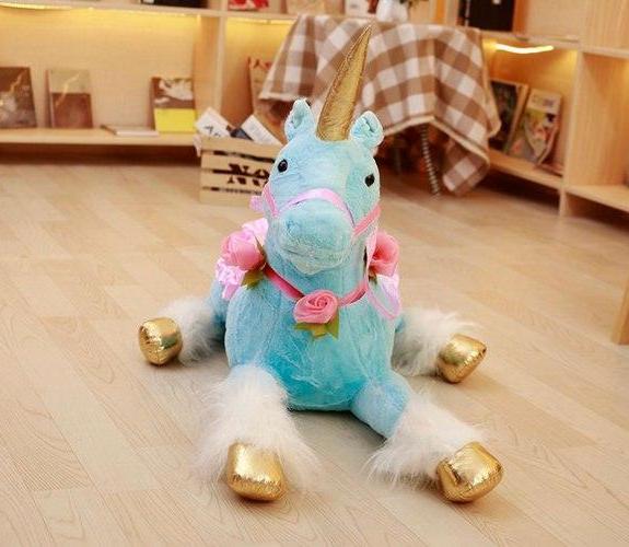 Giant Stuffed Animal Unicorn Pony Plush w/ Flowers - Way Up Gifts