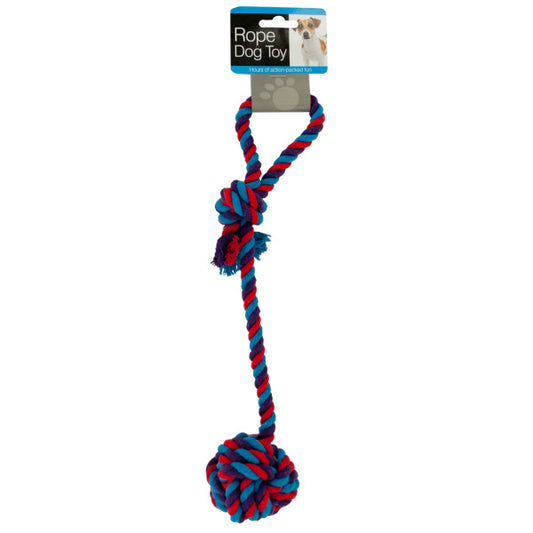 Dog Rope Toy with Knotted Ball (Bulk Qty of 12) - Way Up Gifts