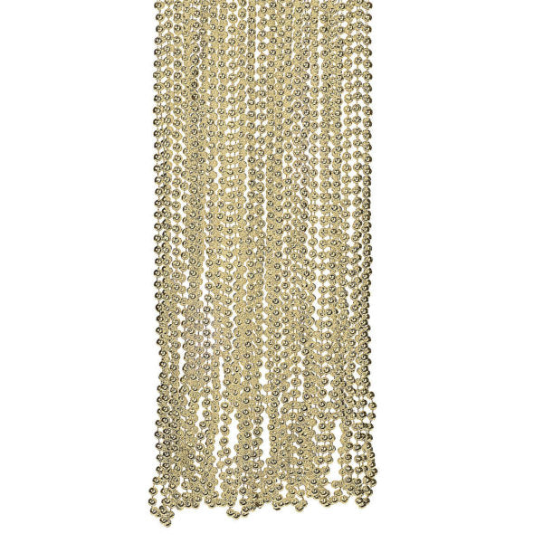 4 Pack Gold Metallic Bead Necklaces (Bulk Qty of 24 Packs) - Way Up Gifts