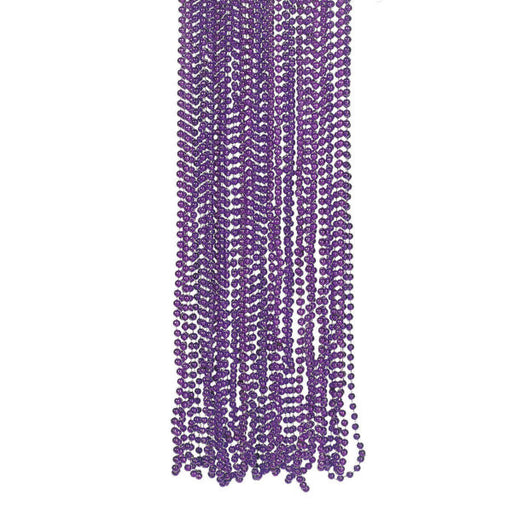 4 Pack Purple Metallic Bead Necklaces (Bulk Qty of 36 Packs) - Way Up Gifts