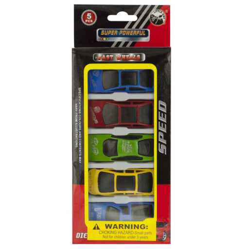 5 Pack Toy Race Cars Set (Bulk Qty of 16) - Way Up Gifts
