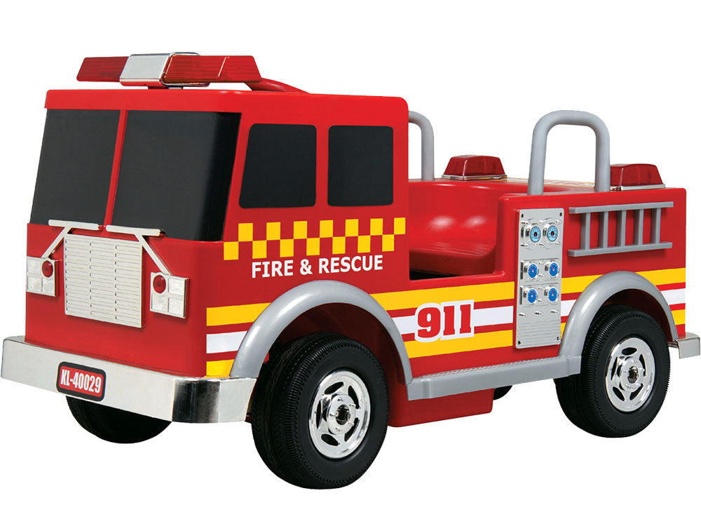 Kalee Fire Truck Kids Ride on Toy 12v Red Age 3-6 - Way Up Gifts