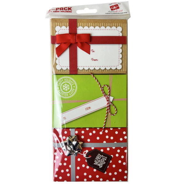 3 Pack Chritmas Gift Card Boxes (Bulk Qty of 20) - Way Up Gifts