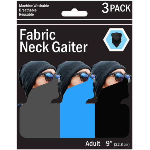 3 Pack Solid Neck Gaiter 3 Asst Colors (Bulk Qty of 30 Packs) - Way Up Gifts