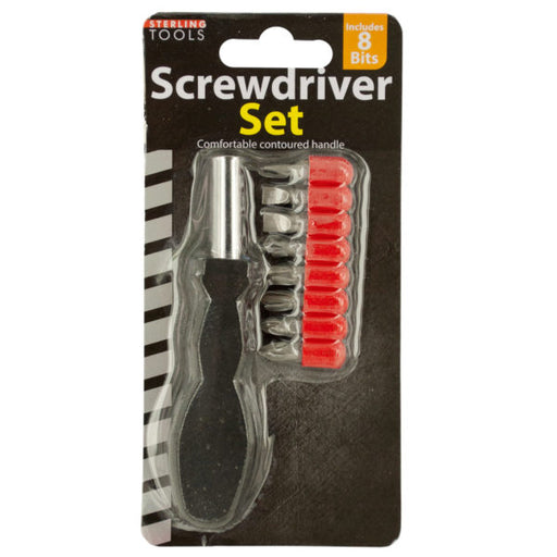 Screwdriver Set with 8 Bits (Bulk Qty of 24) - Way Up Gifts