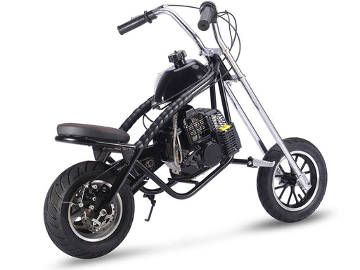 MotoTec 49cc Kids Gas Mini Chopper Motorcycle Black Age 13+ - Way Up Gifts