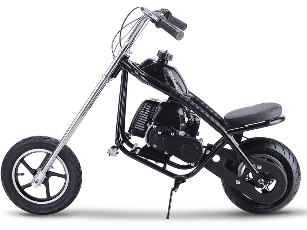 MotoTec 49cc Kids Gas Mini Chopper Motorcycle Black Age 13+ – Way