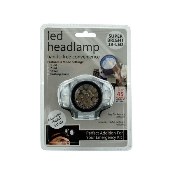 LED Headlamp with 4 Mode Settings (Bulk Qty of 4) - Way Up Gifts