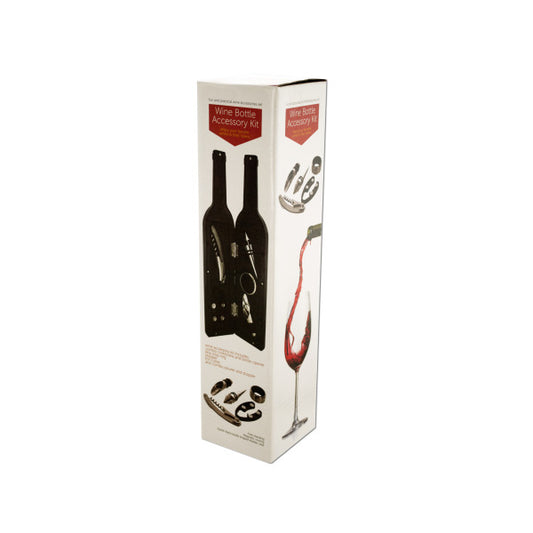 Wine Bottle Accessory Kit in Bottle-Shaped Case - Way Up Gifts