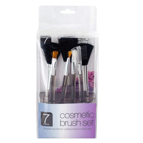 Clear Cosmetic Brush Set in Organizer (Bulk Qty of 4) - Way Up Gifts