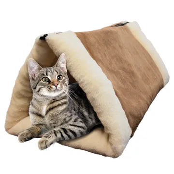 2 In 1 Cat Tunnel & Bed with Heating Layer - Way Up Gifts