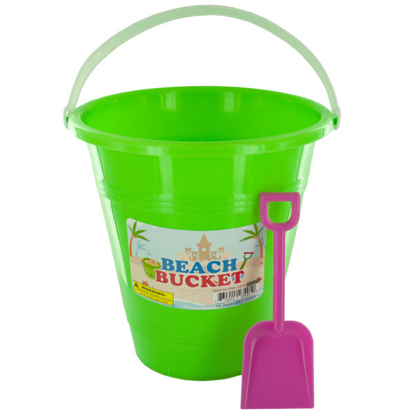 Beach Bucket with Attached Shovel (Bulk Qty of 12) - Way Up Gifts