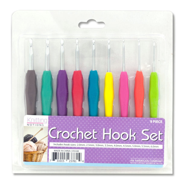 Crochet Hook Set with Colored Handles (Bulk Qty of 4) - Way Up Gifts