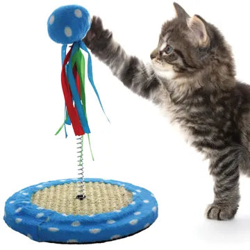 Cat Punch Ball Toy with Scratch Base (Bulk Qty of 4) - Way Up Gifts
