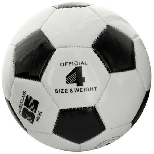 Size 4 Black & White Glossy Soccer Ball (Bulk Qty of 2) - Way Up Gifts