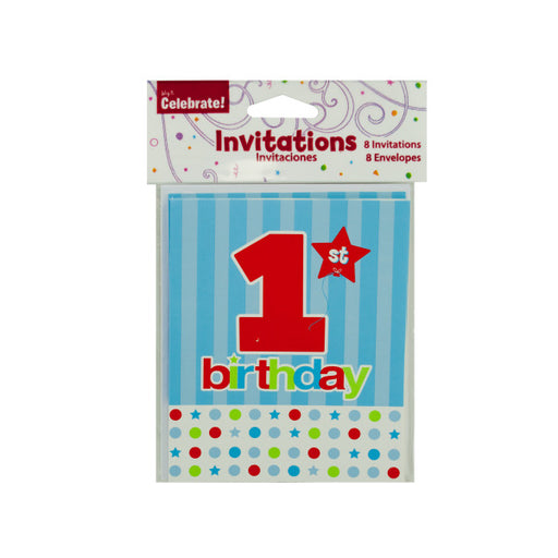 1st Birthday Invitations (Bulk Qty of 24 8 Packs) - Way Up Gifts