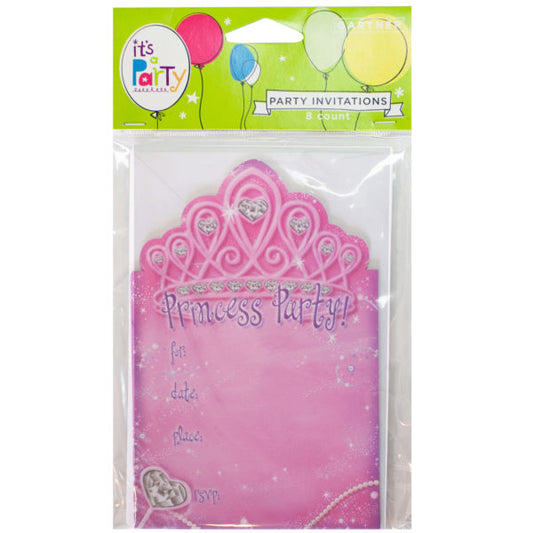 8 count princess invitations (Bulk Qty of 24) - Way Up Gifts