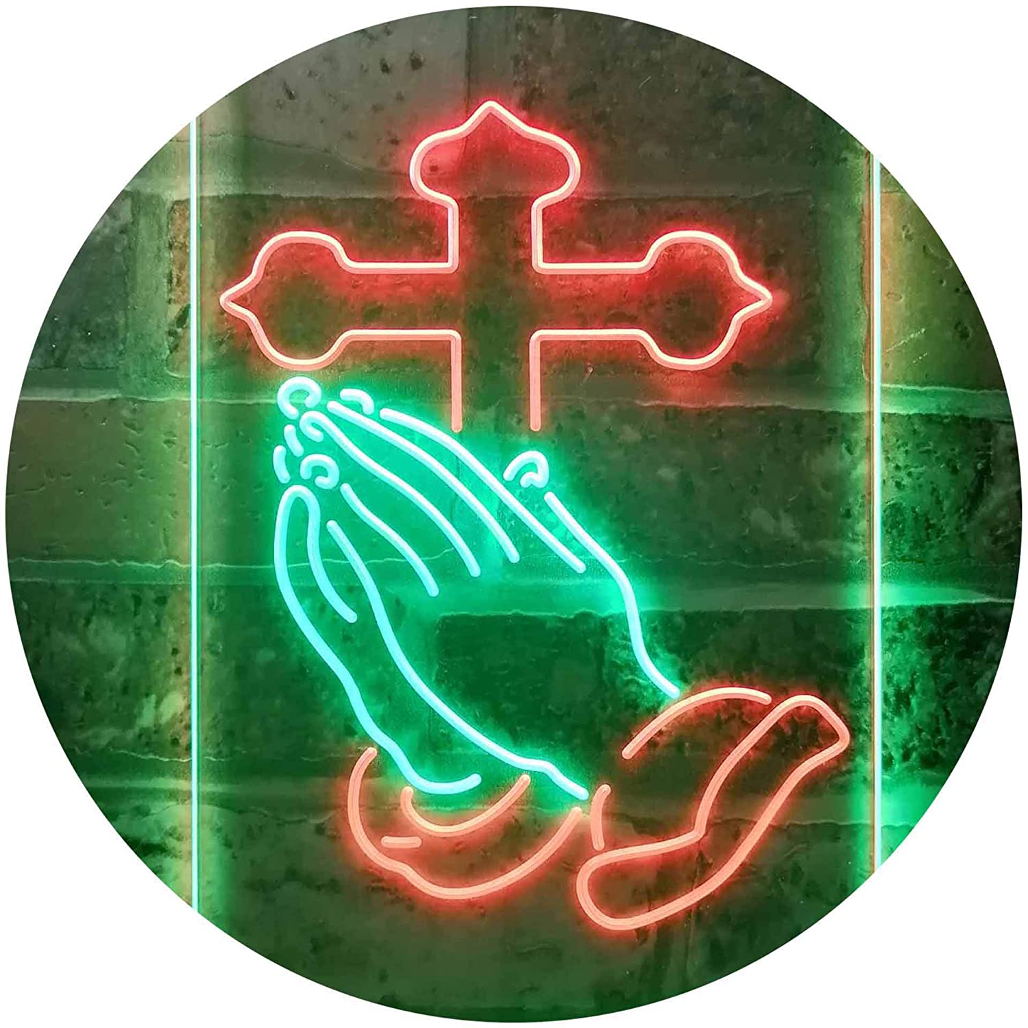 Praying Hands Cross LED Neon Light Sign - Way Up Gifts