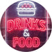 Hamburgers Drinks and Food LED Neon Light Sign - Way Up Gifts