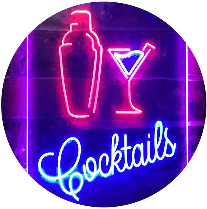 Cocktail Shaker Drinks Cocktails LED Neon Light Sign - Way Up Gifts
