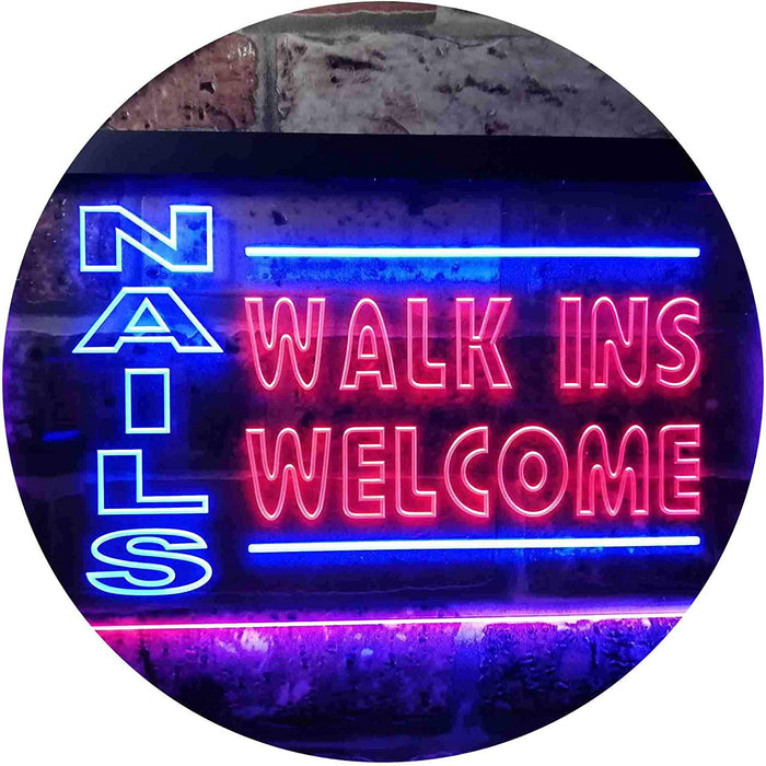 Salon Nails Walk in Welcome LED Neon Light Sign - Way Up Gifts