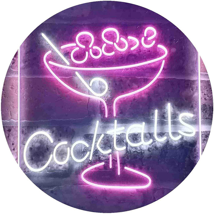 Cocktails Bar Glass LED Neon Light Sign - Way Up Gifts