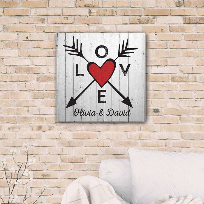 Personalized Arrows Crossing Canvas Print - Way Up Gifts