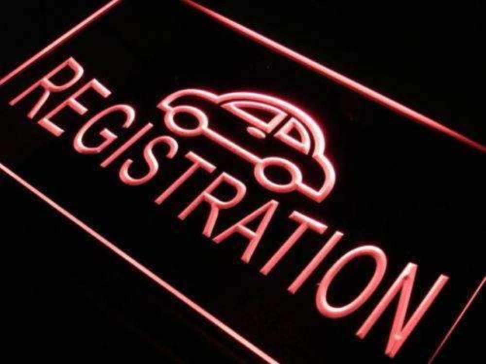 Auto Car Registration LED Neon Light Sign - Way Up Gifts