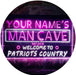 Custom Patriots Country Man Cave LED Neon Light Sign - Way Up Gifts
