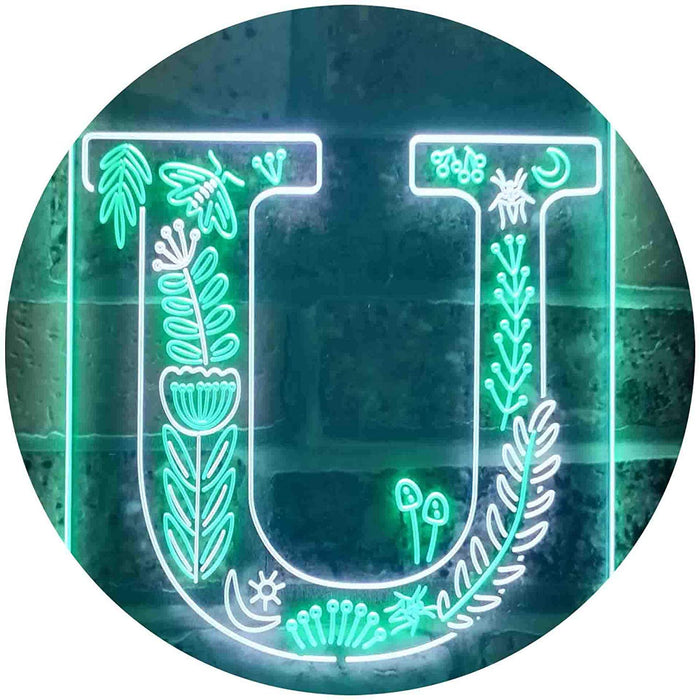 Family Name Letter U Monogram Initial LED Neon Light Sign - Way Up Gifts
