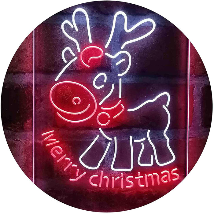 Merry Christmas Reindeer LED Neon Light Sign - Way Up Gifts