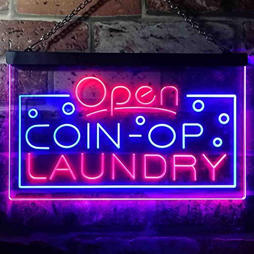 Laundromat Open Coin Operated Laundry LED Neon Light Sign - Way Up Gifts