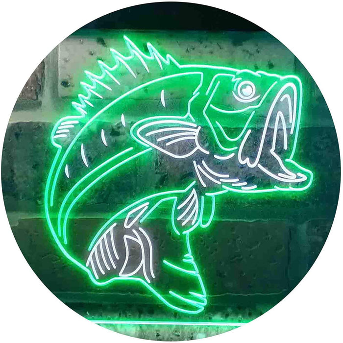 Bass Fish Cabin Decor Fishing Bait Store LED Neon Light Sign
