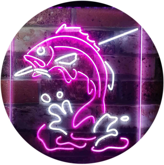 Fish on Hook Fishing Bait Store Cabin Decor LED Neon Light Sign - Way Up Gifts