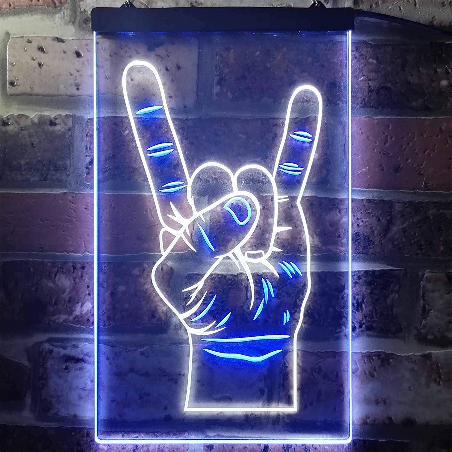 Rock n Roll Hand Sign of the Horns LED Neon Light Sign - Way Up Gifts