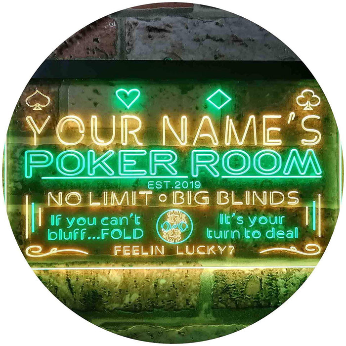 Custom Poker Room LED Neon Light Sign - Way Up Gifts