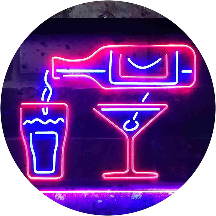 Wine Beer Shots Liquor Cocktails LED Neon Light Sign - Way Up Gifts