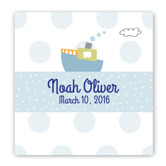 Personalized Baby Nursery Canvas Sign - Boat - Way Up Gifts