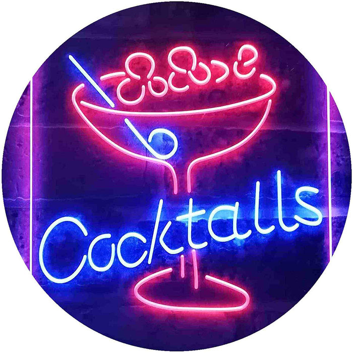 Cocktails Bar Glass LED Neon Light Sign - Way Up Gifts