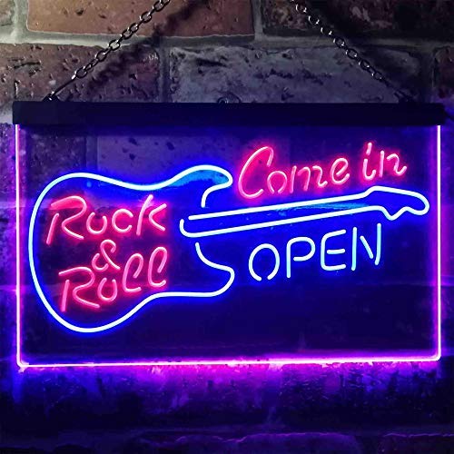 Come in Open Guitar Rock & Roll LED Neon Light Sign - Way Up Gifts