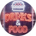 Hamburgers Drinks and Food LED Neon Light Sign - Way Up Gifts