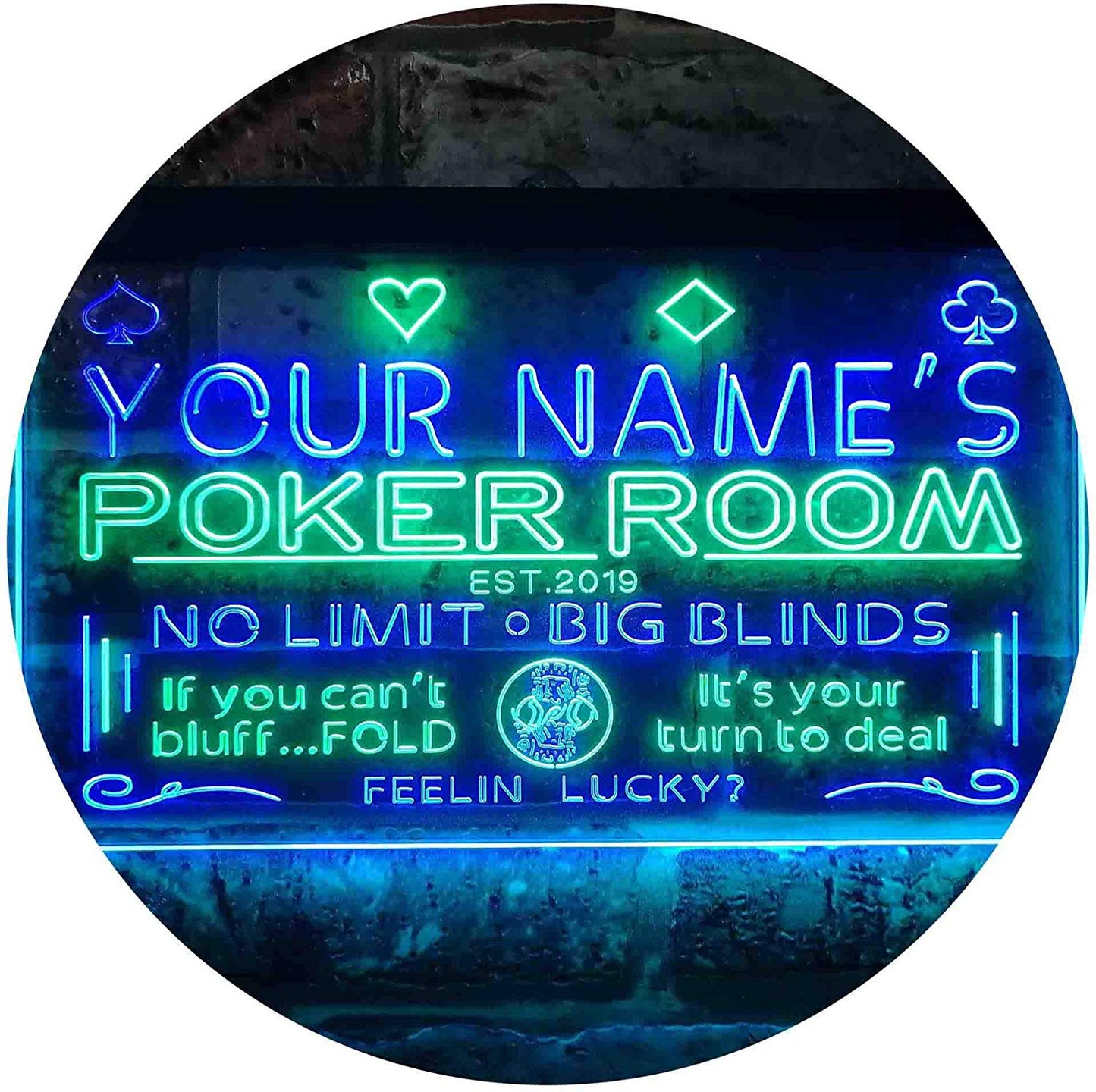 Custom Poker Room LED Neon Light Sign - Way Up Gifts