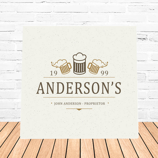 Personalized Beer Mugs Canvas Sign - Way Up Gifts