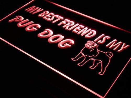 Best Friend Pug Dog LED Neon Light Sign - Way Up Gifts