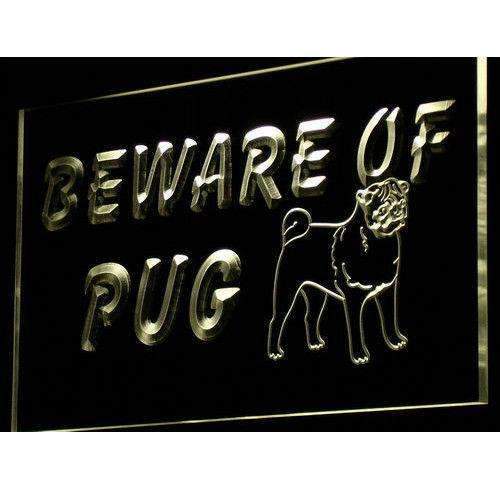 Beware of Pug LED Neon Light Sign - Way Up Gifts